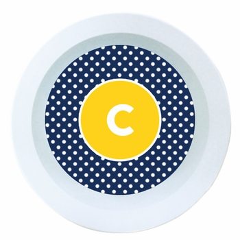 Navy Dot Melamine Round Bowl