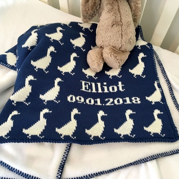 navy ducks baby blanket
