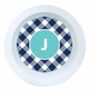 Navy Gingham Melamine Round Bowl
