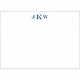 Navy Monogram Social Stationery