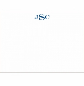 Navy Monogram Social Stationery