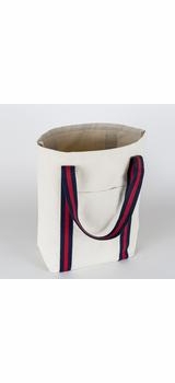 Navy Red Stripe Shopper Tote