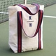 Navy Red Stripe Shopper Tote
