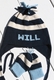 Navy Stripe Ear Flap Hat