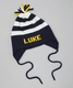 Navy Stripe Ear Flap Hat