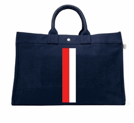 navy stripe tote