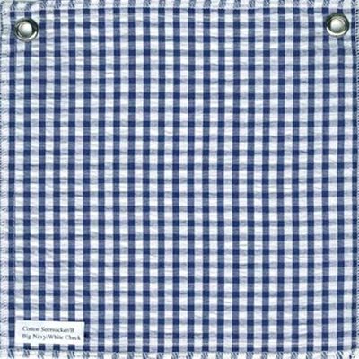 navy & white check