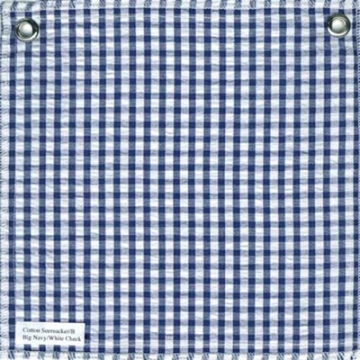navy & white check