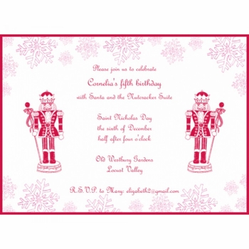 nutcracker snow invitation cards