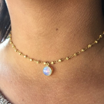 Opal and Gold Heather Choker Necklace