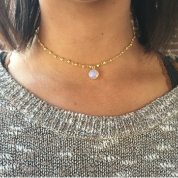 Opal and Gold Heather Choker Necklace