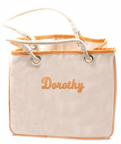Orange Accented Rope Tote