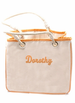 Orange Accented Rope Tote
