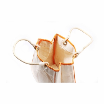 Orange Accented Rope Tote