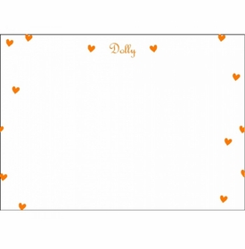 Orange Hearts Children's Stationery