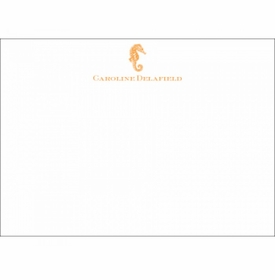 Orange Seahorse Social Stationery