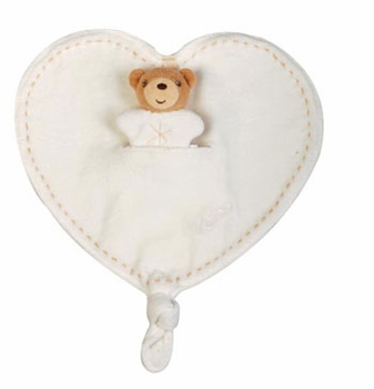 organic naturel teddy bear heart