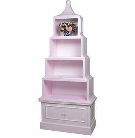 Pagoda Bookcase Pink And Snow