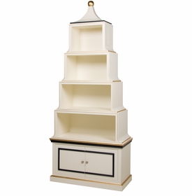 Pagoda Bookcase White And Navy