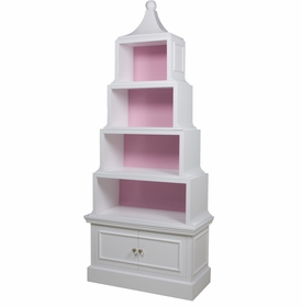 Pagoda Bookcase White And Pink
