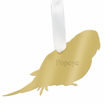 Parakeet Christmas Ornament - Gold