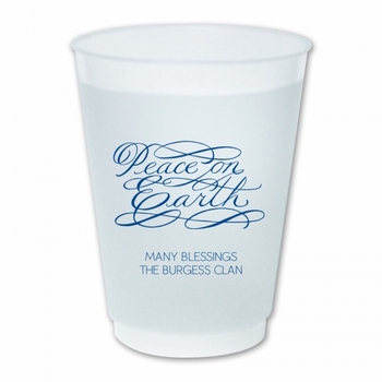 Peace On Earth Script Cups
