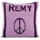 peace sign and name pillow
