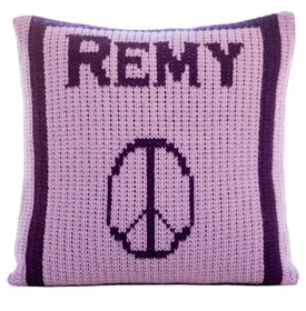 Peace Sign and Name Pillow