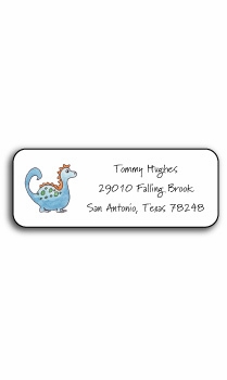 Personalized Address Labels - Blue Dinosaur