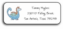 Personalized Address Labels - Blue Dinosaur