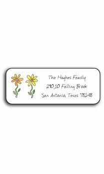 Personalized Address Labels - Row of Daisies