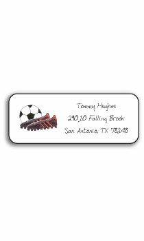 personalized address labels - soccer stud