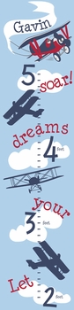 Personalized Adventure Plane Canvas Growth Chart