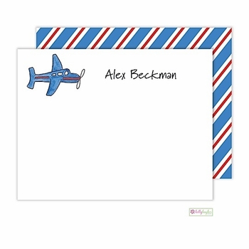 personalized - airplane flat notes