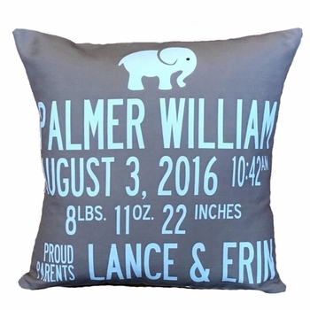 Personalized Baby Announcement Pillow