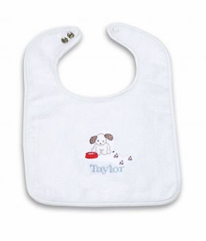 personalized baby bib - puppy