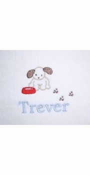 personalized baby bib - puppy