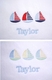 personalized baby bib - sailboats