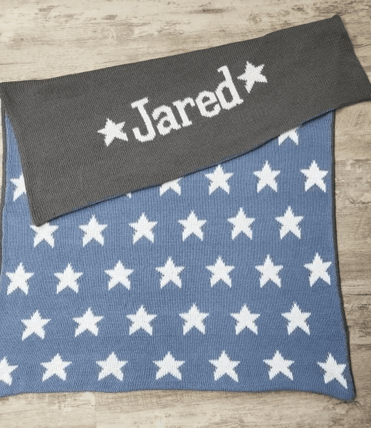 personalized stars baby blanket featured at