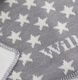 personalized baby blanket with grey stars