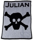 Personalized Baby Blanket with Name and Skull and Crossbone