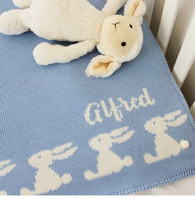 Personalized Baby Boy Bunny Blanket