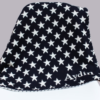 personalized baby boy stars blanket