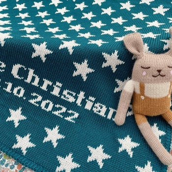personalized baby boy stars blanket