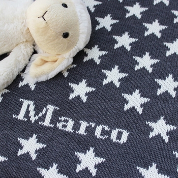 personalized baby boy stars blanket
