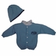 personalized baby cardigan sweater and hat set