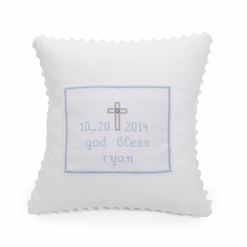 personalized baby christening pillow