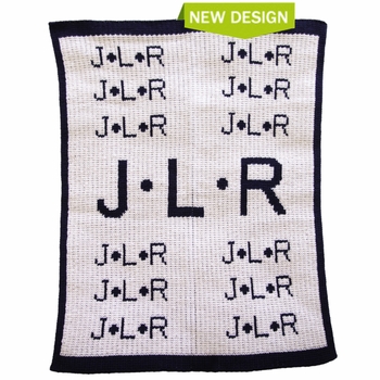 personalized baby initials blanket