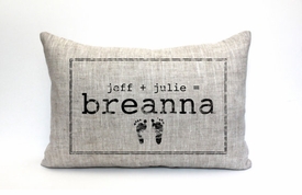 personalized baby pillow - baby footprints