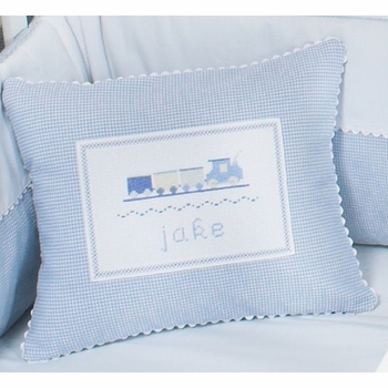 personalized baby pillow - trains